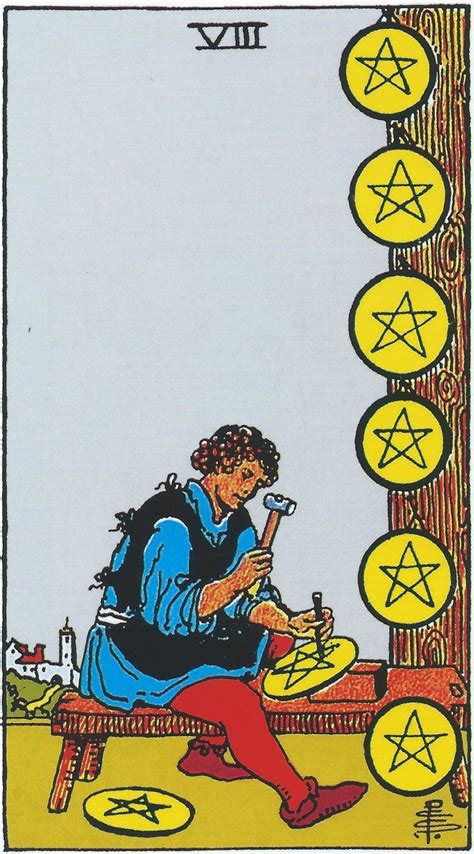 星八|塔罗牌：星币八（Eight Of Pentacles）正位/逆位牌义。